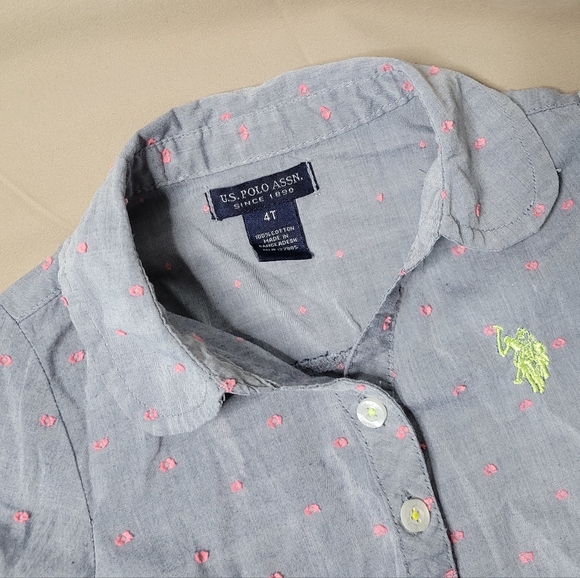 U.S. Polo Assn Girls Peplum Top - Picture 2 of 2